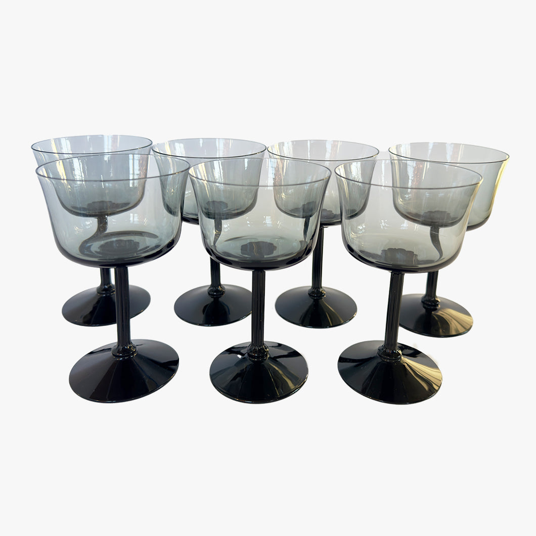 vintage dark grey champagne coupes