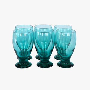 vintage turquoise footed goblets