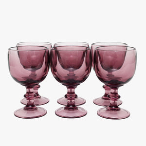 vintage amethyst pressed glass goblets