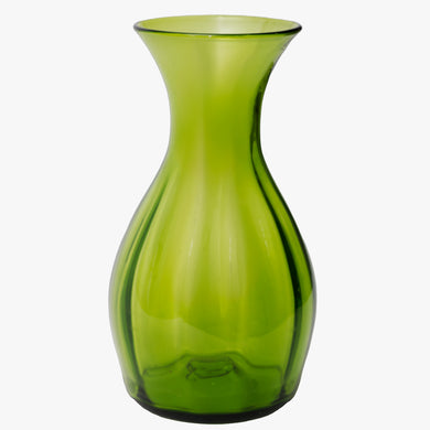 vintage avocado green glass vase