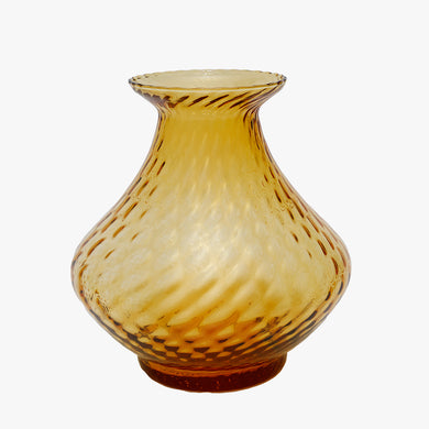 vintage amber optic mouth blown vase