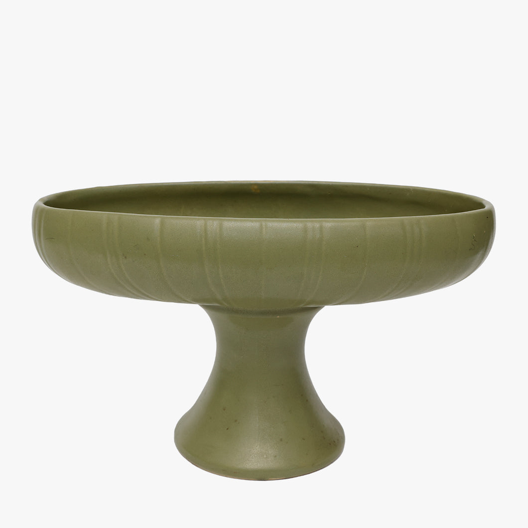 vintage matte green footed McCoy planter