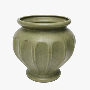 vintage matte green Haeger faceted vase