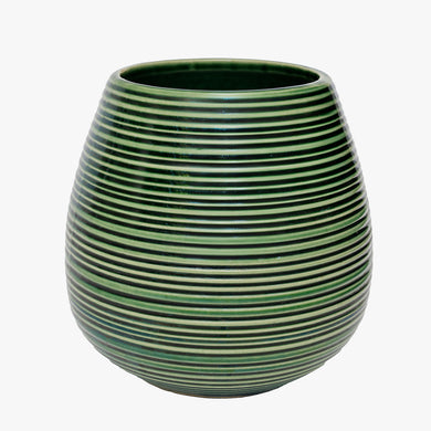 vintage green ribbed McCoy vase