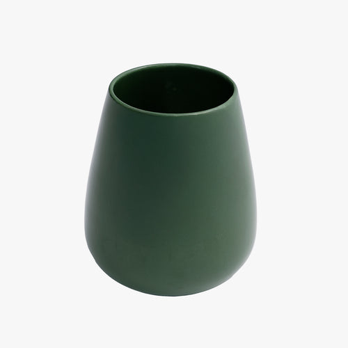 vintage green pottery vase