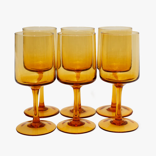 vintage amber wine glass