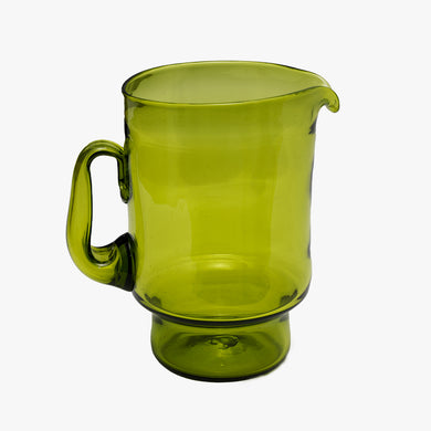 vintage avocado green mouth blown pitcher