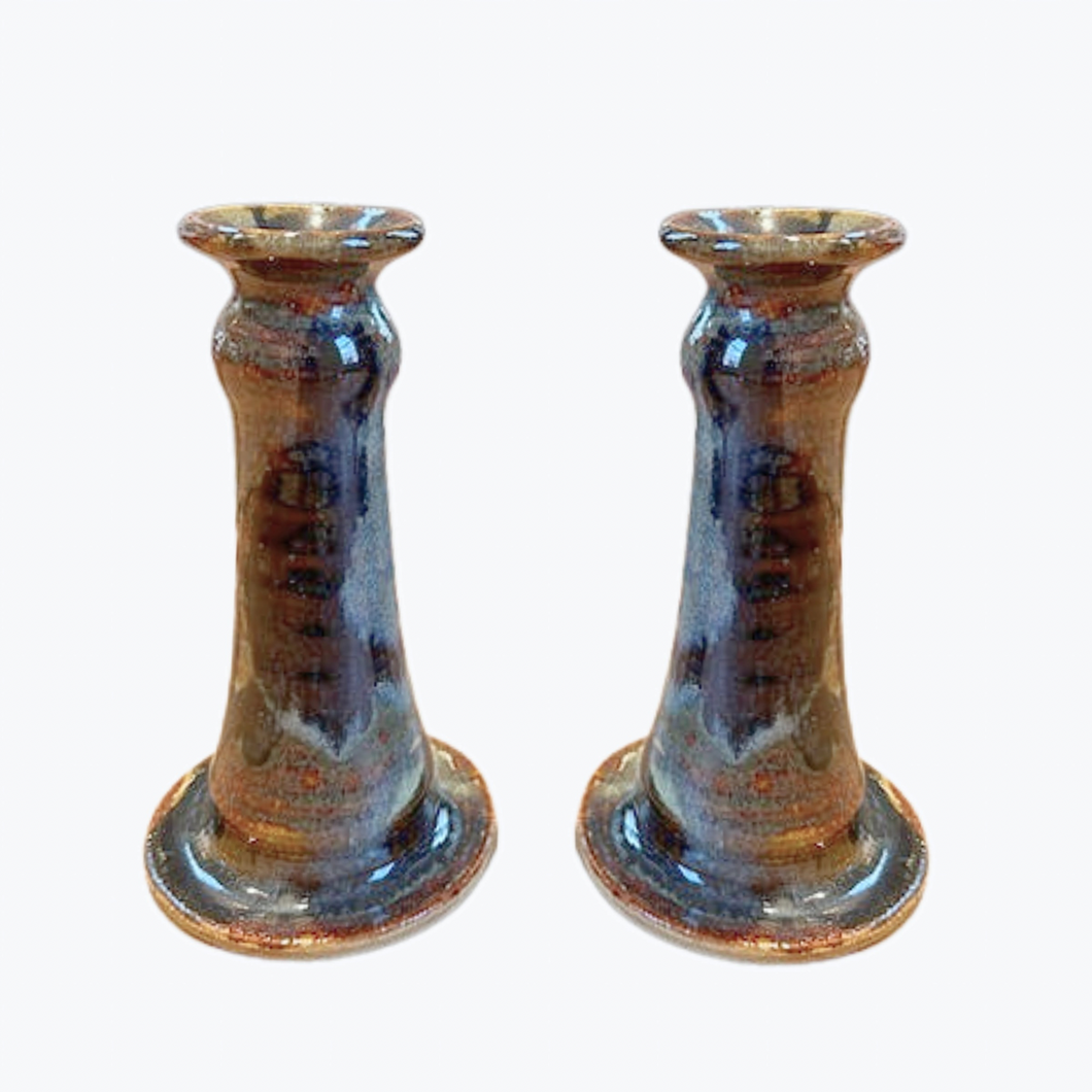 vintage pottery candle holders