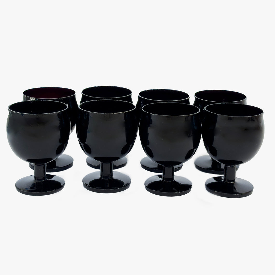 vintage black amethyst crystal cocktail glasses