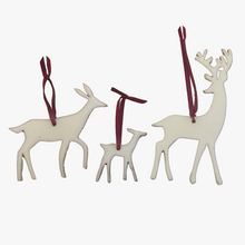 Load image into Gallery viewer, Dumais Made fawn and deer ornaments