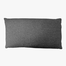 Load image into Gallery viewer, grey pinstripe and black linen pillows