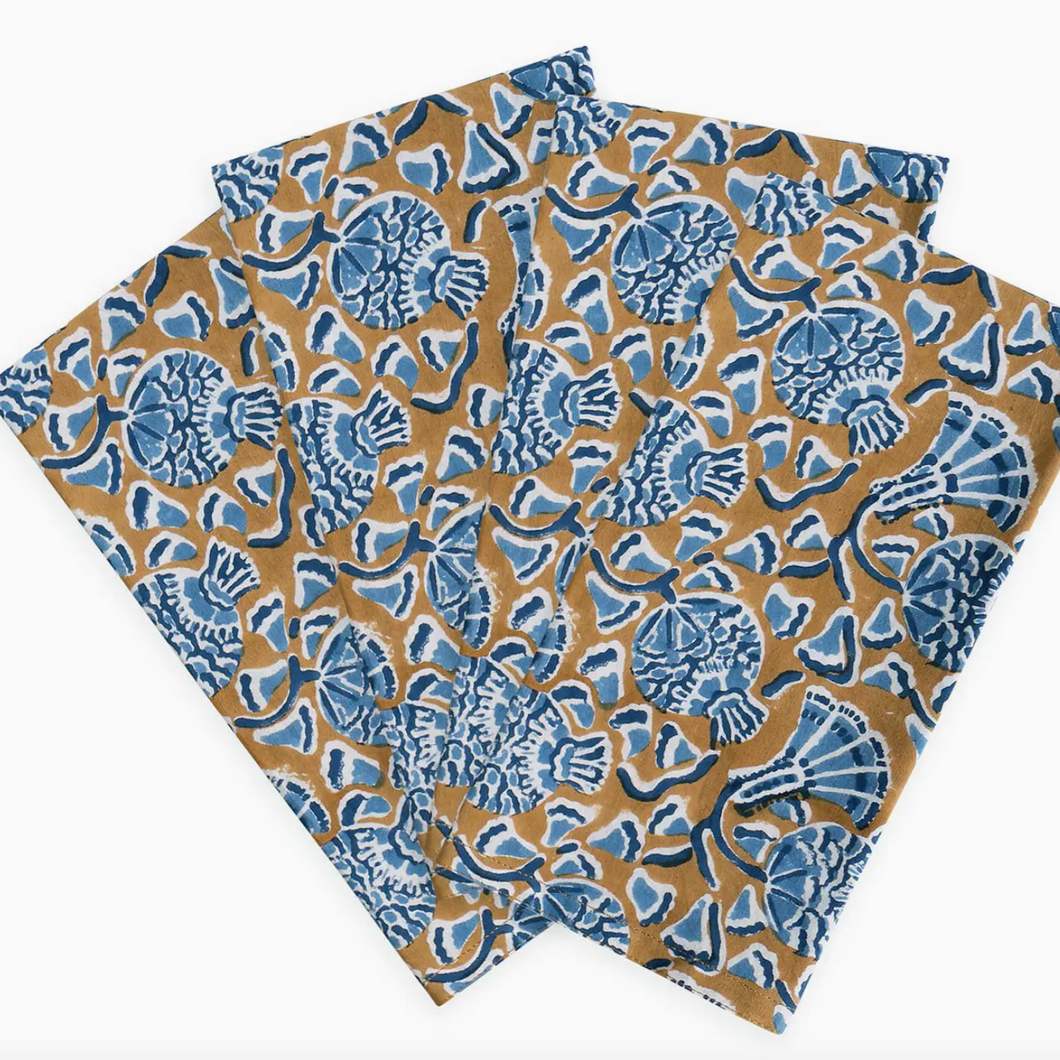 floral block print napkins