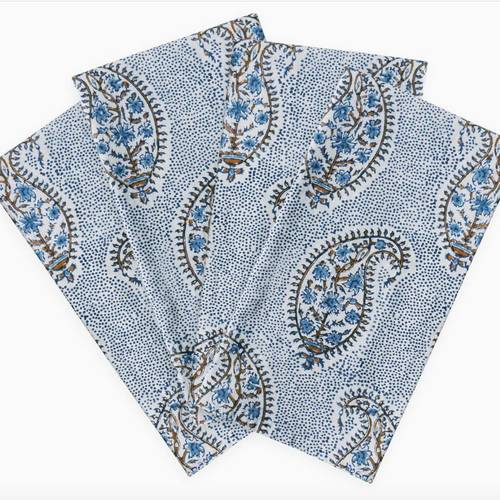 paisley block print napkins