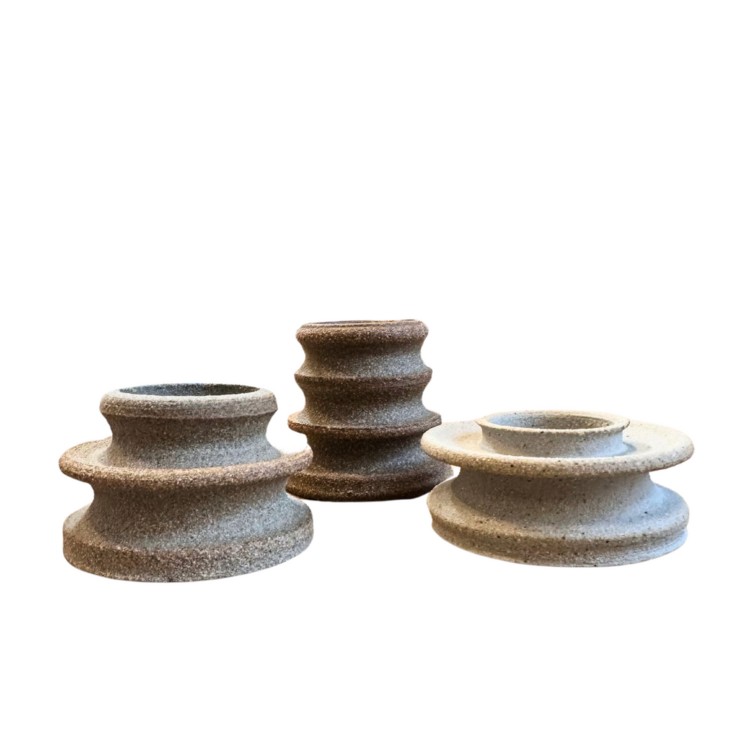 stoneware candle holders