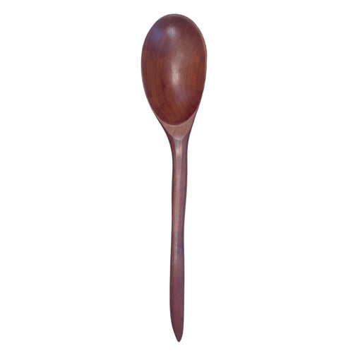 hand carved large wood spoon, oval