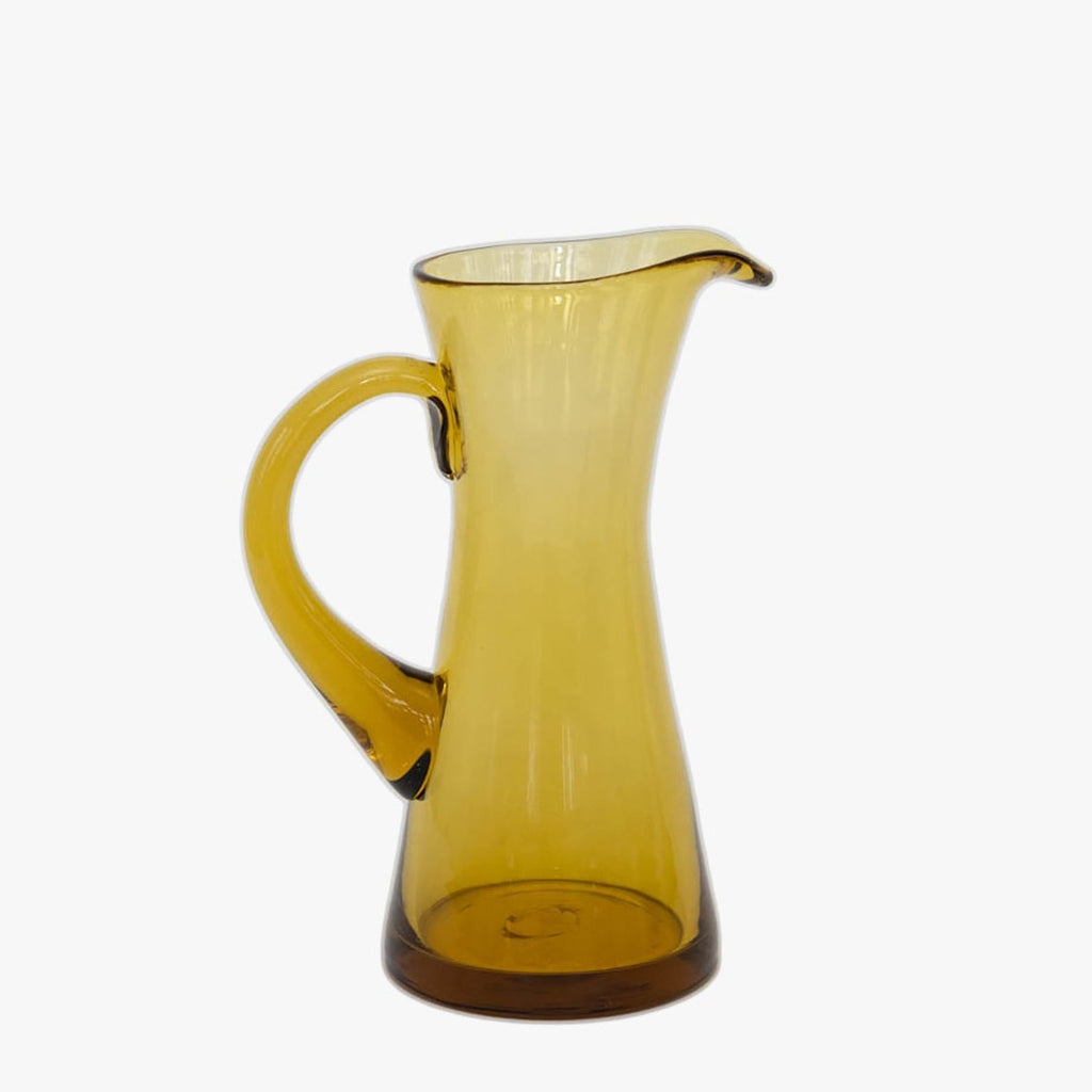 Vintage Amber Handblown Cocktail Pitcher Set