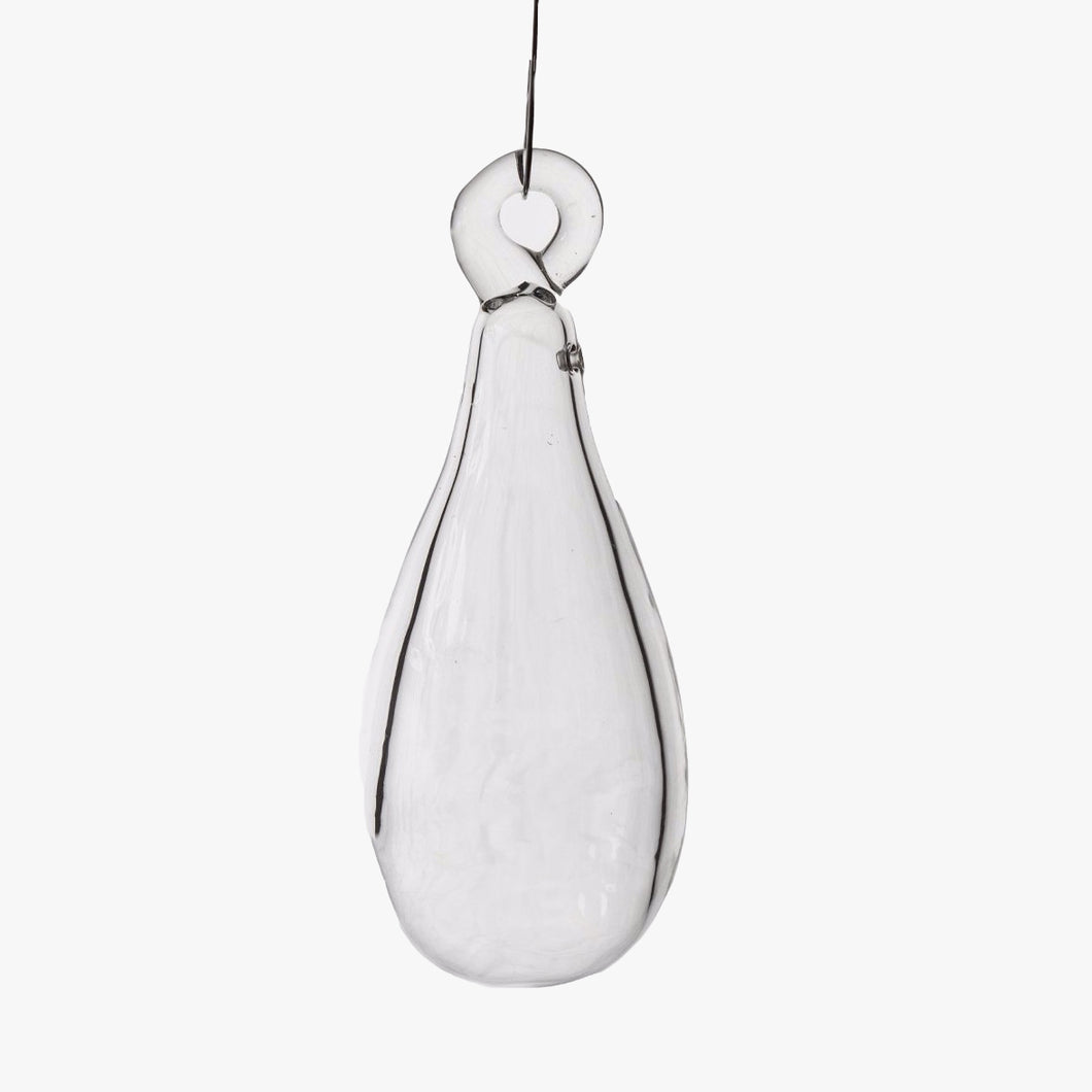 hand blown glass drop ornament